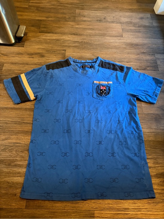 COOGI Other - Coogi Men’s Australia Embroidered Patches Blue Short Sleeve T-Shirt Size XL